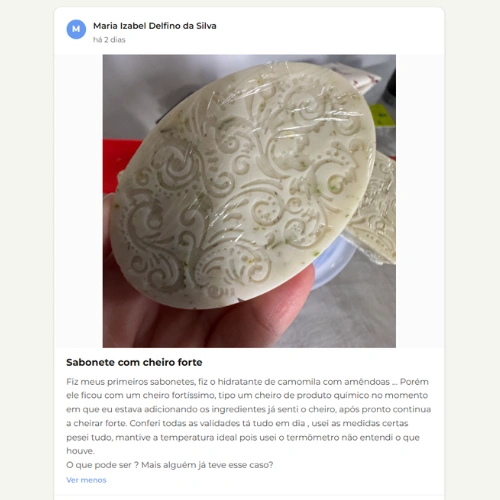 Publicação de aluna na comunidade Saponaria